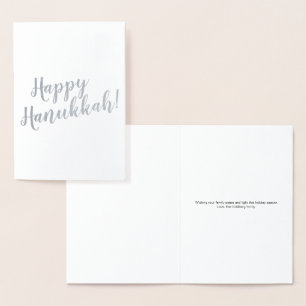 Happy Hanukkah aangepaste moderne scripttypografie Folie Kaarten