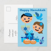 🕎 Happy Hanukkah aanpasbare teksten Briefkaart (Voorkant / Achterkant)