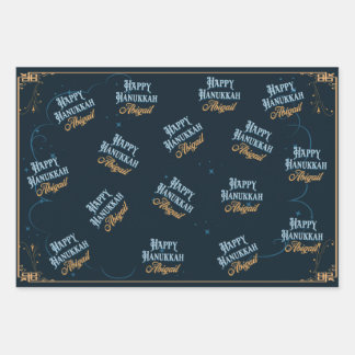 Happy Hanukkah Abigail Wrapping Paper voor Abigail