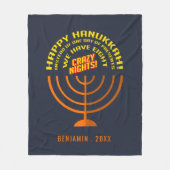 Happy Hanukkah Acht nacht Celebration Fleece Deken (Voorkant)