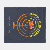 Happy Hanukkah Acht nacht Celebration Fleece Deken (Voorkant (Horizontaal))