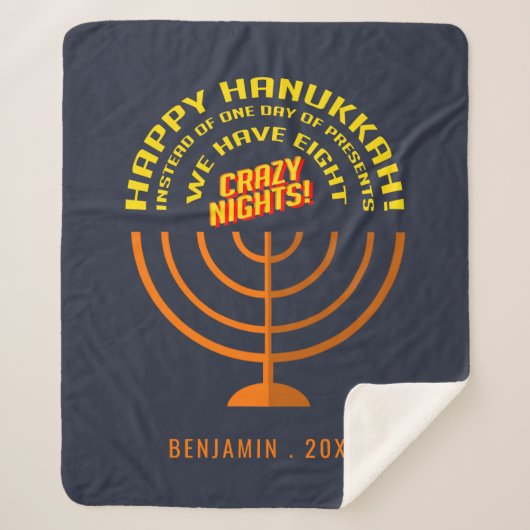Happy Hanukkah Acht nacht Celebration Sherpa Deken (Voorkant)