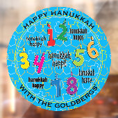 Happy HANUKKAH Acht nachten Raamsticker (Vel 2)