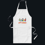 Happy Hanukkah apron Lang Schort<br><div class="desc">Deze Happy Hanukkah Dreidels apron zal de klap zijn van de Chanoekpartij als gastvrouw of net als een Hannuka-cadeau.  Het is zo kleurrijk en een origineel stuk kunst.</div>