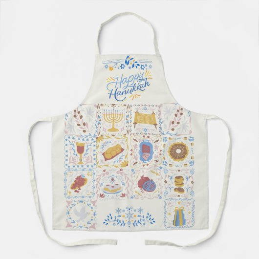Happy Hanukkah Apron Schort (Voorkant)