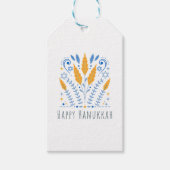 Happy Hanukkah | Arabesque | Vakantiestische Label Cadeaulabel (Voorkant)