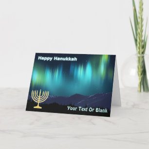 Happy Hanukkah - Aurora Borealis Feestdagen Kaart