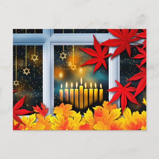 Happy Hanukkah! Autumn Theme Feestdagenkaart (Voorkant)