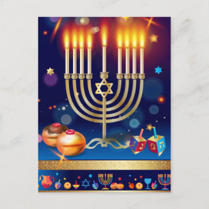 Happy Hanukkah Beauful Jewish Holiday Briefkaart