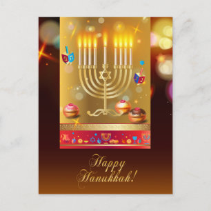Happy Hanukkah Beauful Jewish Holiday Briefkaart