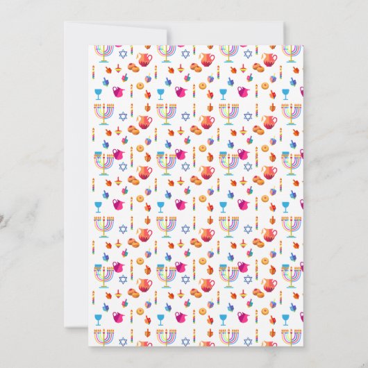 Happy Hanukkah Beauful Jewish Holiday Ornament Bedankkaart (Achterkant)