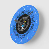 Happy Hanukkah - Beautiful design Round Clock Ronde Klok (Hoek)