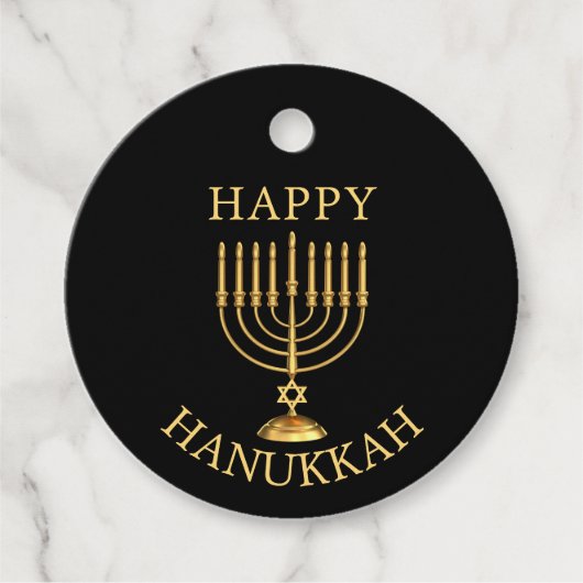 Happy Hanukkah Bedankjes Labels (Voorkant)