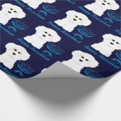 Happy Hanukkah Bichon Frise Menorah Wrapping Paper Cadeaupapier (Hoek)