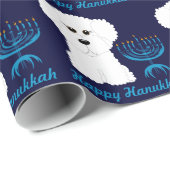 Happy Hanukkah Bichon Frise Menorah Wrapping Paper Cadeaupapier (Rol Hoek)