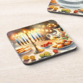 Happy Hanukkah Bier Onderzetter (Linkerzijde)