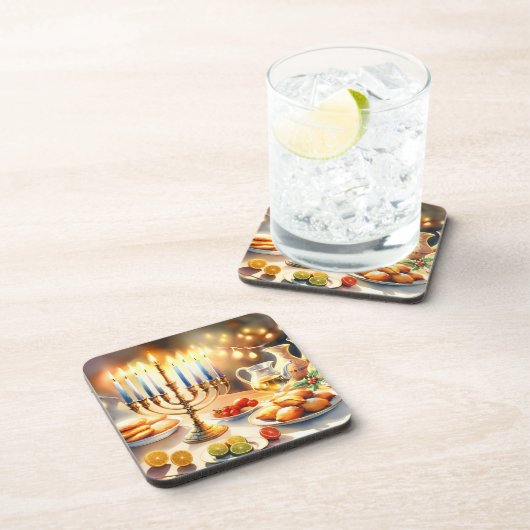 Happy Hanukkah Bier Onderzetter (Rechterzijde)