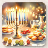 Happy Hanukkah Bier Onderzetter (Voorkant)