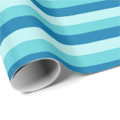 Happy Hanukkah | Blauw en Blauwgroen gestreept pat Cadeaupapier (Rol Hoek)