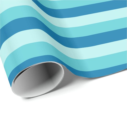 Happy Hanukkah | Blauw en Blauwgroen gestreept pat Cadeaupapier (Rol Hoek)