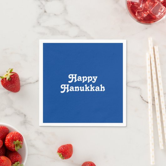 Happy Hanukkah blauw en white Holiday party paper Servet (Insitu)