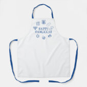 Happy Hanukkah blauw wit aangepast schattig Schort (Voorkant)