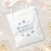 Happy Hanukkah blauw witte aangepaste familienaam Bedankzakje (Geknipt)