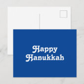 "Happy Hanukkah" blauwe witte feestdag Briefkaart (Voorkant / Achterkant)