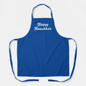 "Happy Hanukkah" blauwe witte feestdag Schort (Voorkant)
