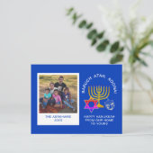 Happy Hanukkah Blessings BARUCH ATAH ADONAI Photo Feestdagenkaart (Staand voorkant)