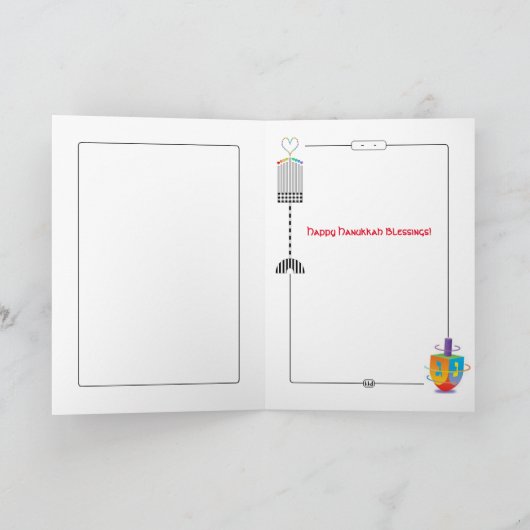 Happy Hanukkah Blessings! Kaart (Binnen)