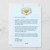 HAPPY HANUKKAH Bloemenkrans Menorah Custom Foto's Feestdagenkaart (Achterkant)