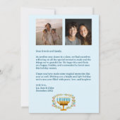 HAPPY HANUKKAH Bloemenkrans Menorah Custom Foto's Feestdagenkaart (Achterkant)