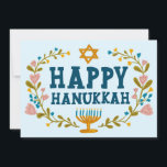 HAPPY HANUKKAH Bloemenkrans Menorah Custom Foto's Feestdagenkaart<br><div class="desc">Hand getekende tekst en bloemen door mij voor u. Klik op "personaliseren" om uw eigen tekst en foto's aan de achterkant van het briefkaart te bewerken en toe te voegen of de achtergrondkleuren te wijzigen. Alles is aanpasbaar. Voor meer design en kleuren check mijn shop! Of laat het me weten...</div>