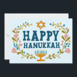 HAPPY HANUKKAH Bloemenkrans Menorah Custom Foto's Feestdagenkaart<br><div class="desc">Hand getekende tekst en bloemen door mij voor u. Klik op "personaliseren" om uw eigen tekst en foto's aan de achterkant van het briefkaart te bewerken en toe te voegen of de achtergrondkleuren te wijzigen. Alles is aanpasbaar. Voor meer design en kleuren check mijn shop! Of laat het me weten...</div>