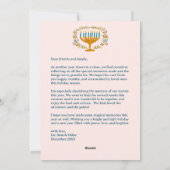 HAPPY HANUKKAH Bloemenkrans Menorah Custom Foto's Feestdagenkaart (Achterkant)