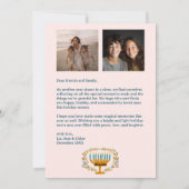 HAPPY HANUKKAH Bloemenkrans Menorah Custom Foto's Feestdagenkaart (Achterkant)