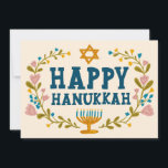 HAPPY HANUKKAH Bloemenkrans Menorah Custom Foto's Feestdagenkaart<br><div class="desc">Hand getekende tekst en bloemen door mij voor u. Klik op "personaliseren" om uw eigen tekst en foto's aan de achterkant van het briefkaart te bewerken en toe te voegen of de achtergrondkleuren te wijzigen. Alles is aanpasbaar. Voor meer design en kleuren check mijn shop! Of laat het me weten...</div>