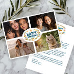 HAPPY HANUKKAH Bloemenkrans Menorah Custom Foto's Feestdagenkaart<br><div class="desc">Hand getekende bloemen door mij voor u. Klik op "personaliseren" om uw eigen tekst aan de achterkant en foto's aan de voorkant van de kaart te bewerken en toe te voegen of het lettertype of de kleuren te wijzigen. Alles is aanpasbaar. Zorg ervoor dat u foto's onder de illustratie toevoegt...</div>