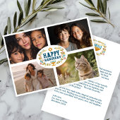 HAPPY HANUKKAH Bloemenkrans Menorah Custom Foto's Feestdagenkaart