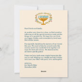 HAPPY HANUKKAH Bloemenkrans Menorah Custom Foto's Feestdagenkaart (Achterkant)