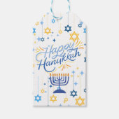 Happy Hanukkah Blue And Gold Cadeaulabel (Voorkant)