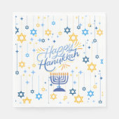 Happy Hanukkah Blue And Gold Servet (Voorkant)