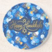 Happy Hanukkah Blue And White Zandsteen Onderzetter (Voorkant)