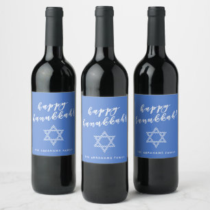Happy Hanukkah - Blue Chevron Star van David Wijn Etiket