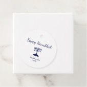 Happy Hanukkah Blue Menorah Bedankjes Labels (In situ)