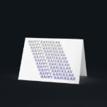 Happy Hanukkah Blue Silver Grey Kaart<br><div class="desc">Show je geliefden die je om hen geeft door hen deze Gelukkige Chanoeka Kaart te sturen. De woorden Happy Chanoeka van blauw naar grijs maken dit ontwerp uniek!</div>