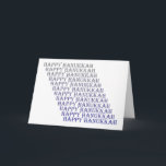 Happy Hanukkah Blue Silver Grey Kaart<br><div class="desc">Show je geliefden die je om hen geeft door hen deze Gelukkige Chanoeka Kaart te sturen. De woorden Happy Chanoeka van blauw naar grijs maken dit ontwerp uniek!</div>