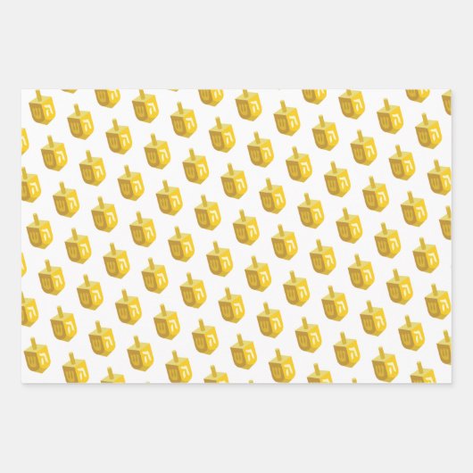 Happy Hanukkah Blue Star Menorah Dreidel Inpakpapier Vel (Voorkant 3)