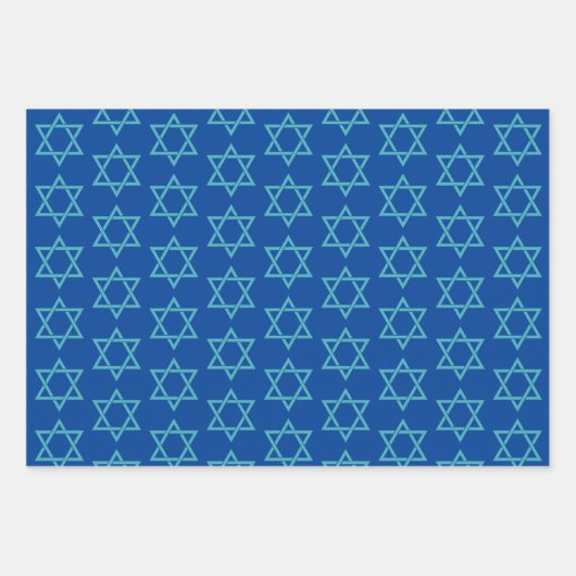 Happy Hanukkah Blue Star Menorah Dreidel Inpakpapier Vel (Voorkant)